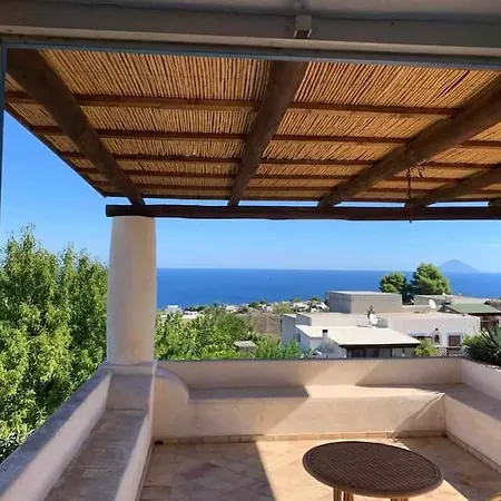 House Il Mandarino, Terrace Overlooking The Sea Malfa (Salina)